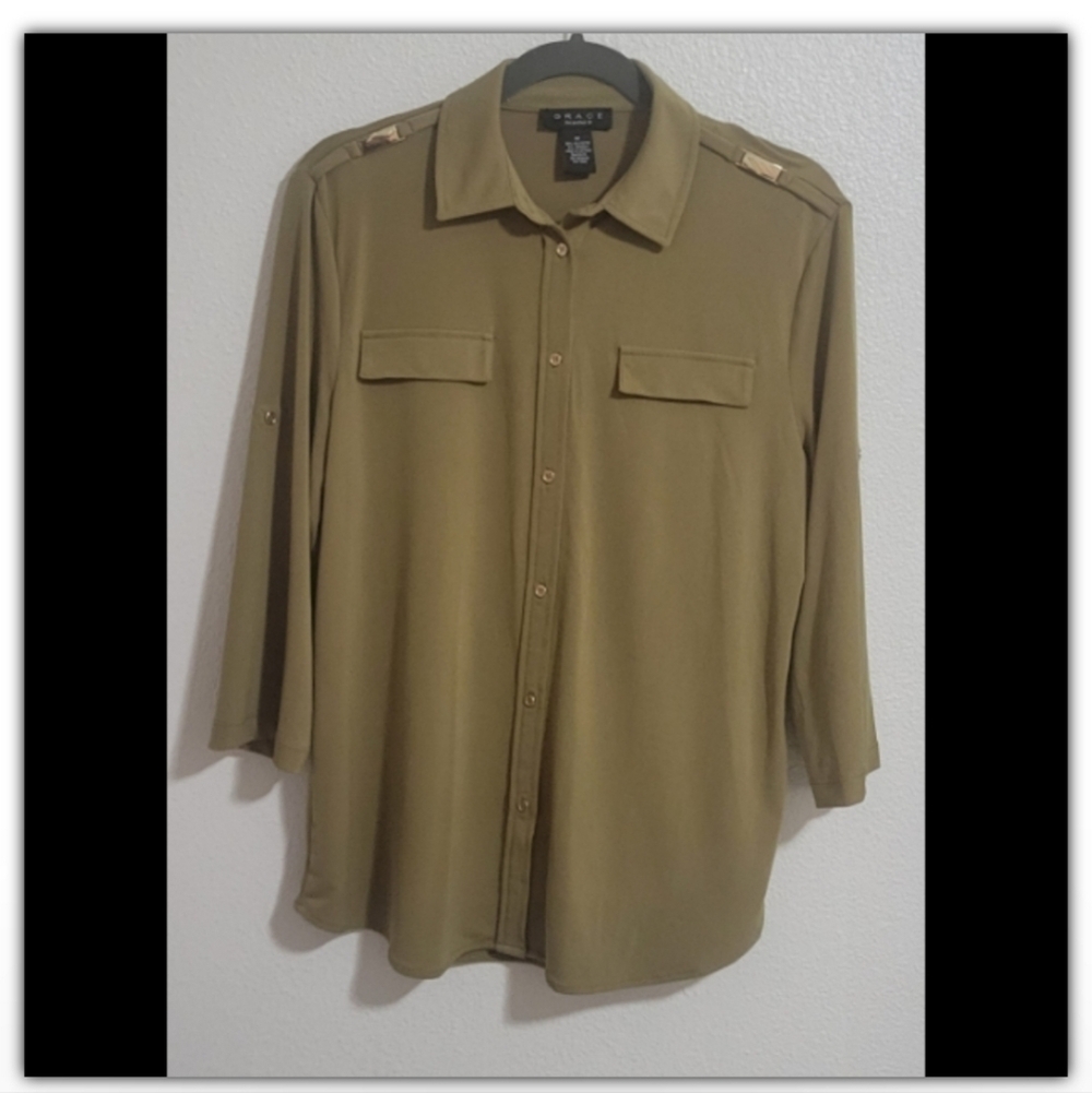 Grace the perfect fit Green top size medium